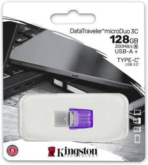 Kingston Pendrive MicroDuo USB-A/USB-C 3.2 128GB DTDUO3CG3/128GB