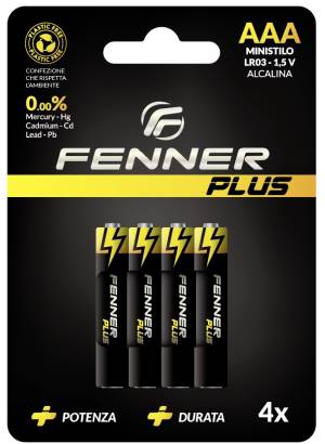 Fenner Batterie MiniStilo AAA Alcalina FN-LR03 1Cnf/4pz