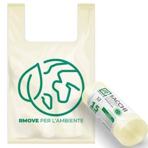 RMove Sacchi Biodegradabili per Rifiuti 42x52cm 1Rot/15pz 15LT