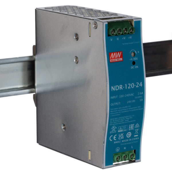 MEAN WELL NDR-120-24 – alimentatore industriale DIN 24 V 5 A